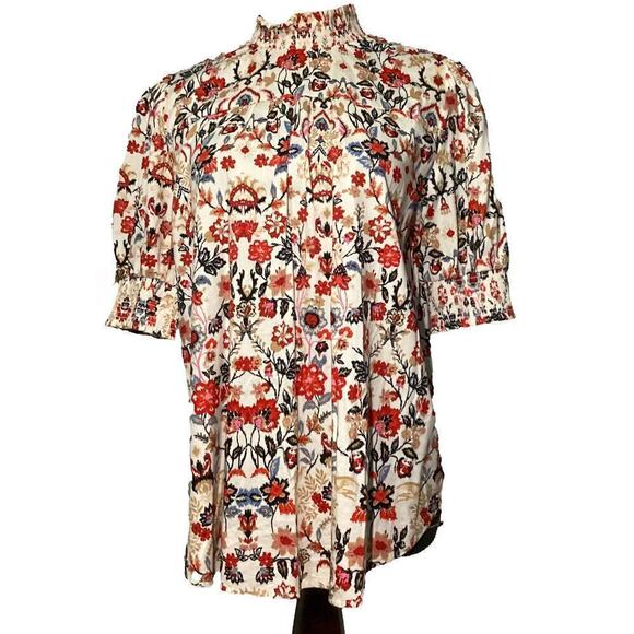 LOFT Forest Smocked neck, Puff shoulder and elasticized cuff sleeves - Picture 5 of 5